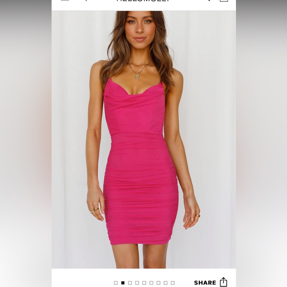 Hot pink mini dress